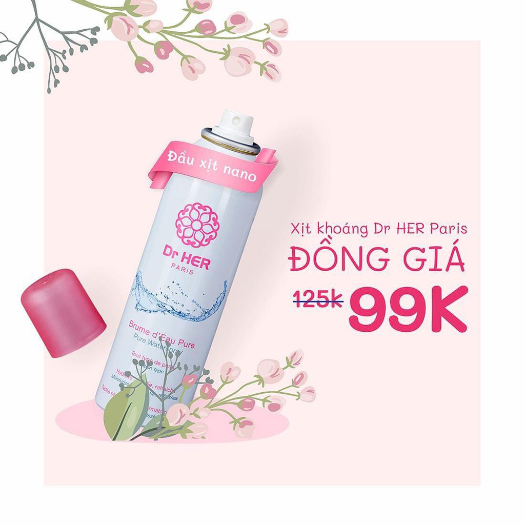 Xịt Khoáng Pháp Dr Her-150ml - Nhập khẩu chính hãng