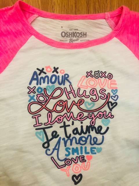 Áo bé gái tay dài Oshkosh