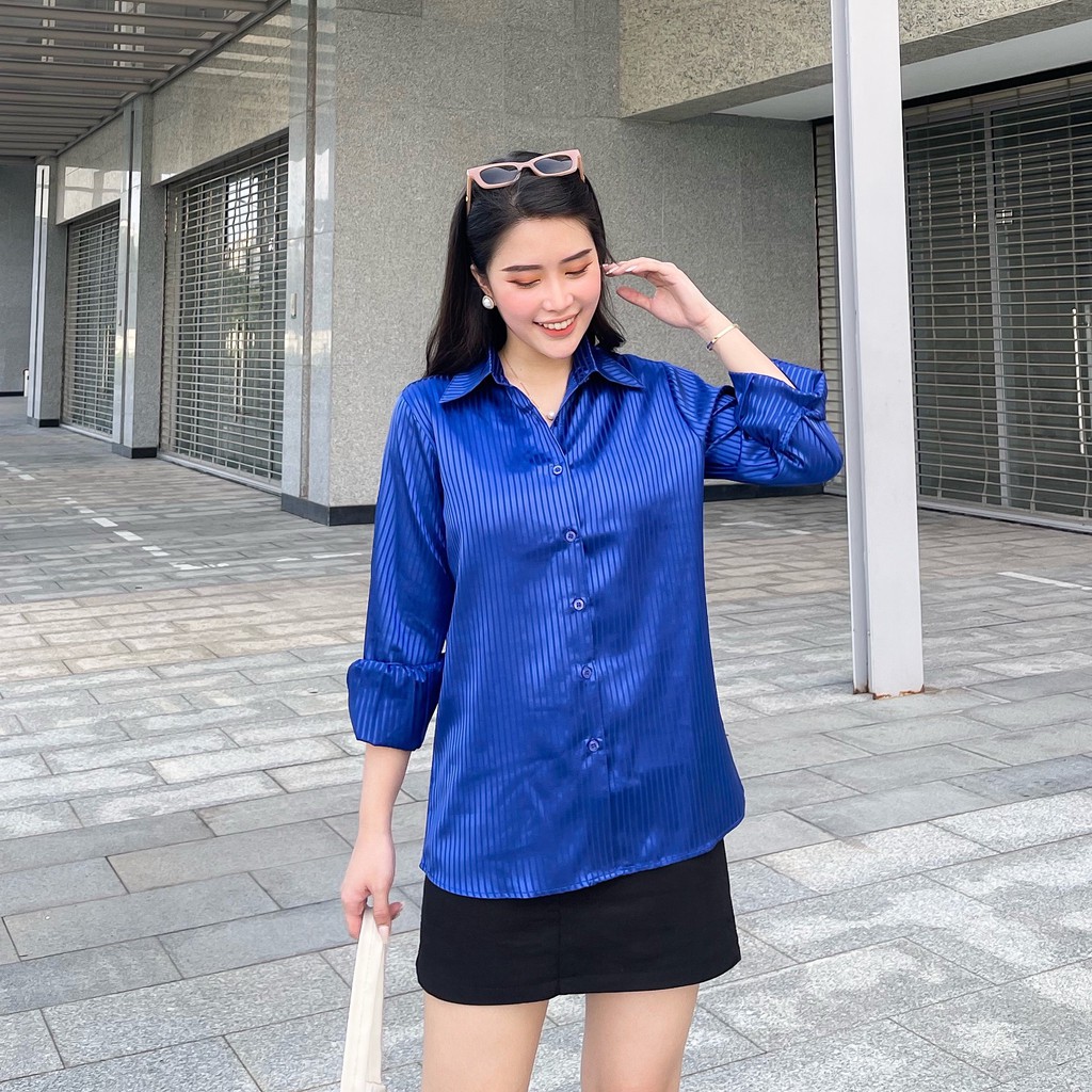 ❌FREESHIP- ÁO SƠ MI CỔ ĐỨC VOAN LỤA SIÊU MÁT MS124