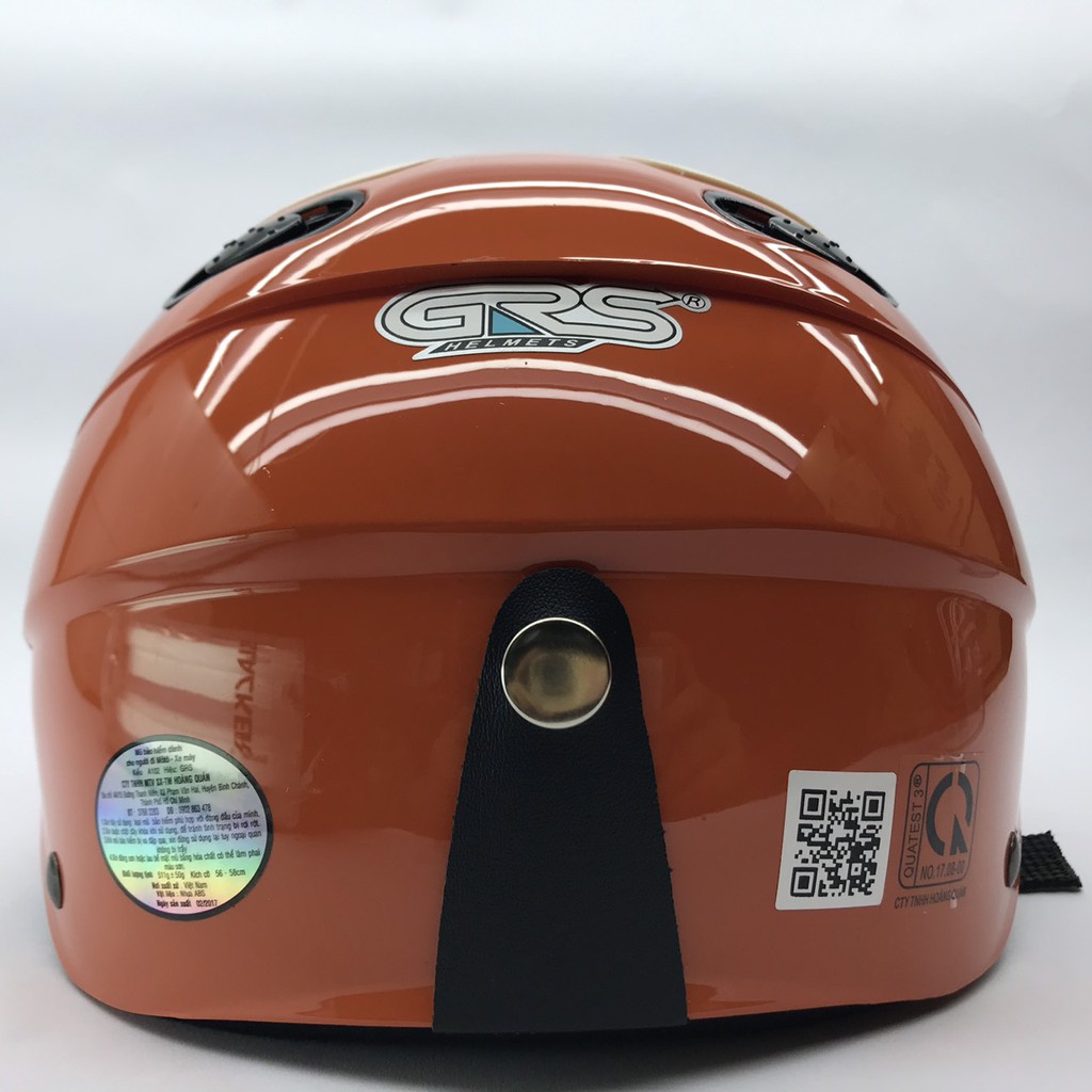 Nón bảo hiểm nửa đầu siêu đẹp - Hàng chính hãng - GRS A102T - Cam line trắng