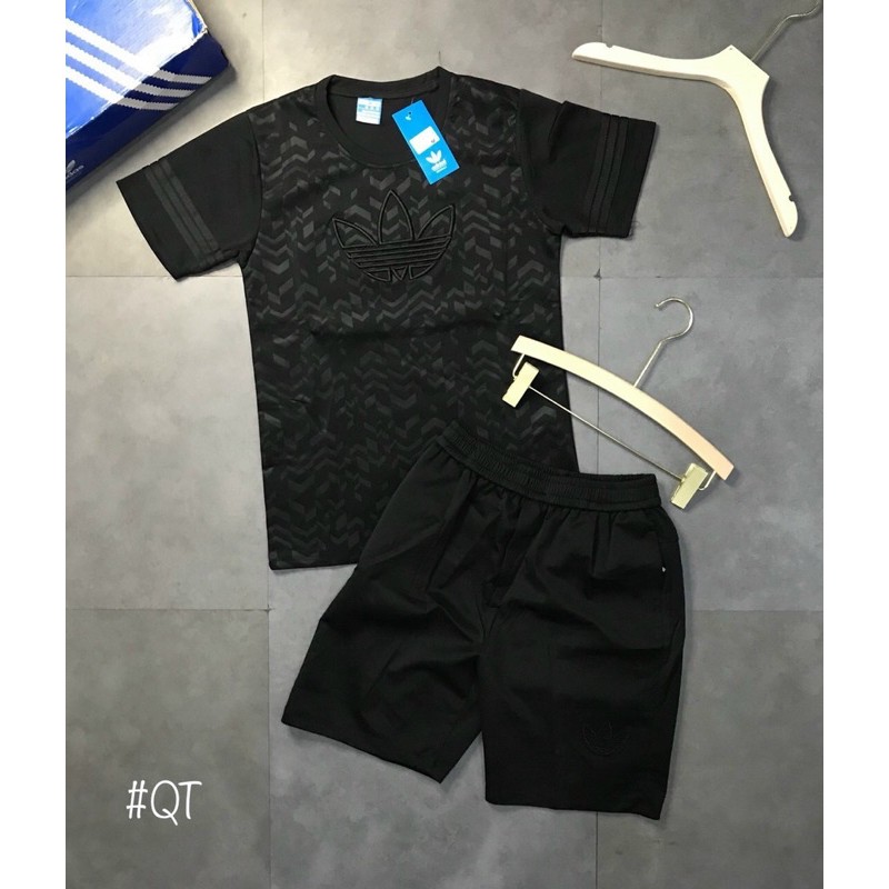 Bộ adidas nam vân chìm logo thêu cực đẹp luôn