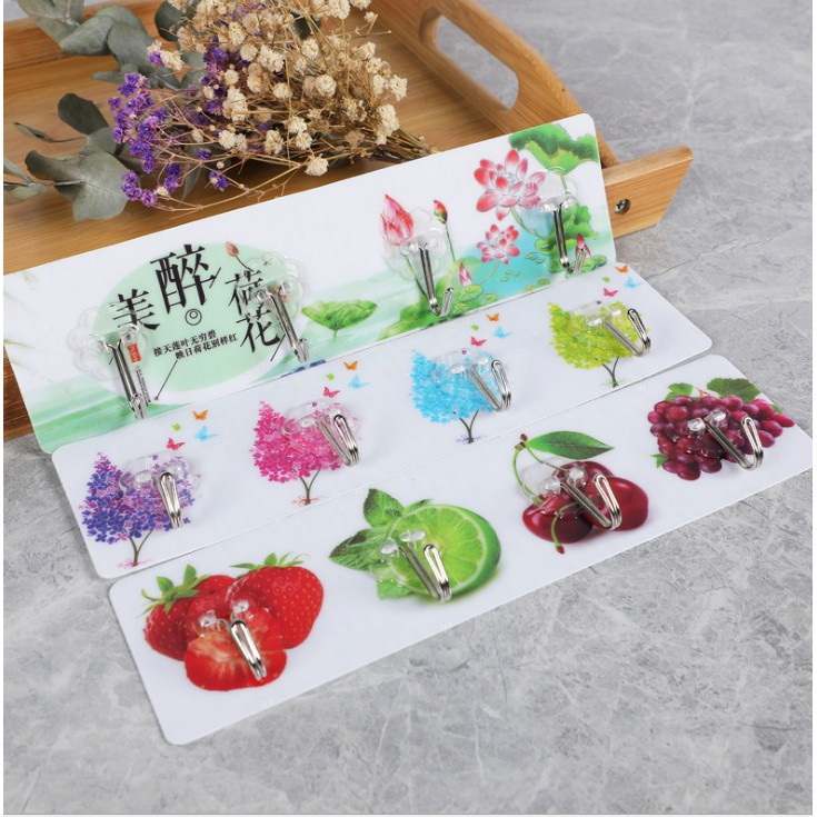Vỉ 4 móc dán tường treo đồ tiện dụng