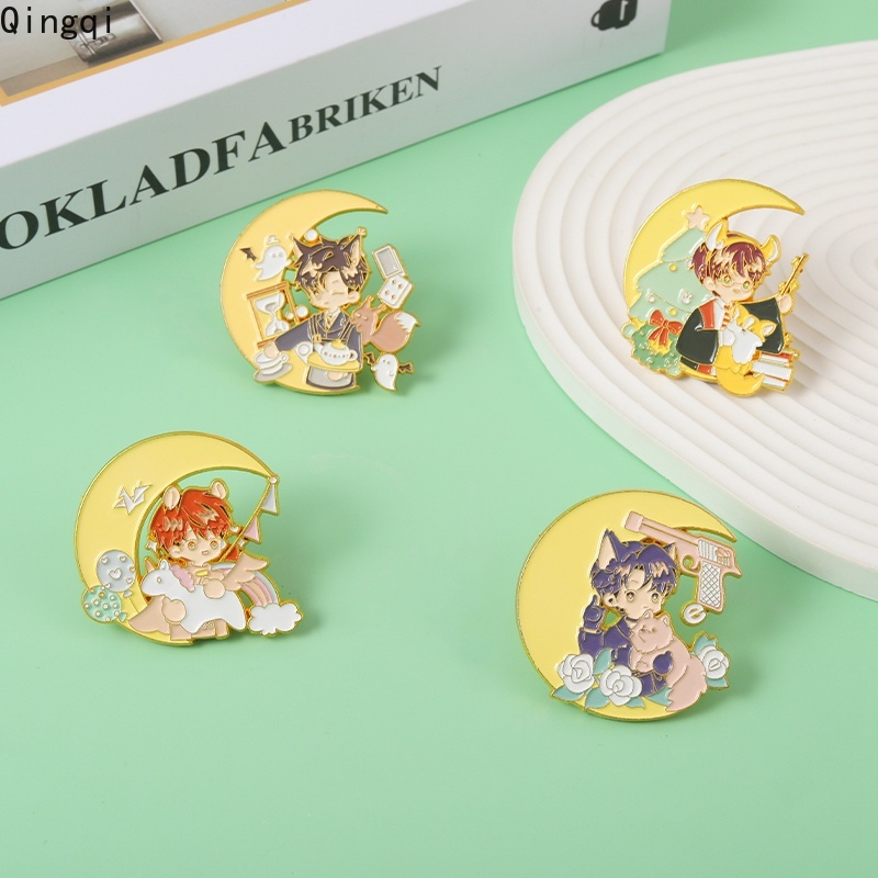 Ghim cài áo Miss Zoe tráng men hình mặt trăng/ thời gian trẻ trung dễ thương cá tính làm quà tặng cho bé trai và bé gái