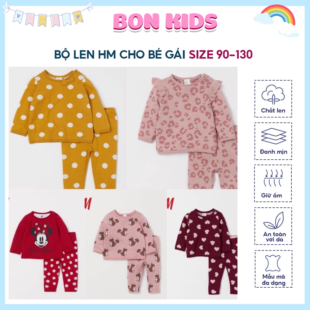 Bộ Len HM Cho Bé Gái Size 90-130