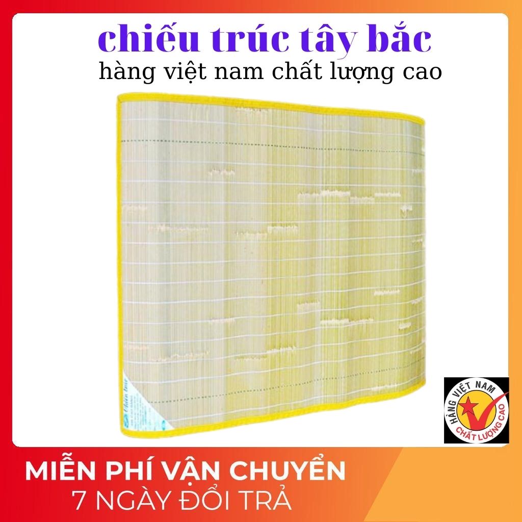 Chiêu trúc cao cấp hình quạt Tây bắc rộng  1m4 x dài 2m ,Chiếu tăm trúc màu tự nhiên,in hình quạt