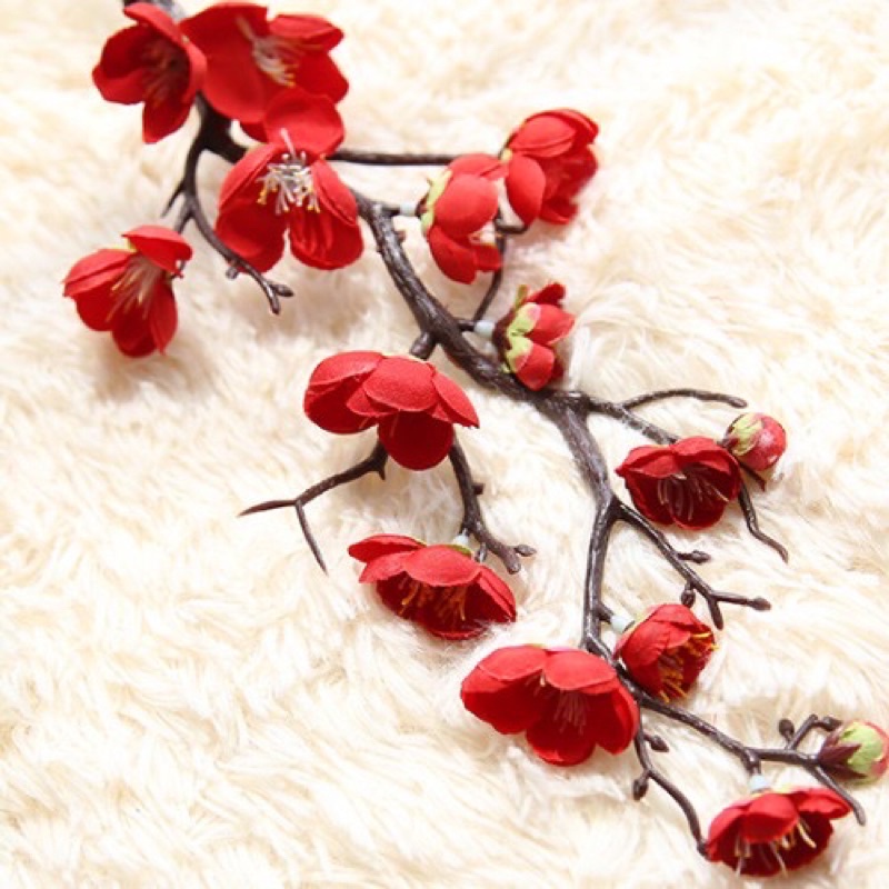 Cành đào giả-thân cổ 30cm trang trí oản,giỏ quà ,phụ kiện chụp ảnh,decor