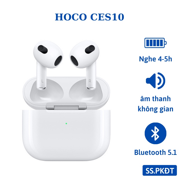 Tai nghe không dây bluettooth HOCO CES10 âm thanh không gian sạc không dây dùng cho cả androi và ios