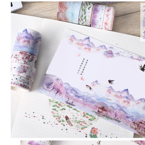 Set 10 Cuộn Băng Dính Nhiều Màu Sắc Đa Năng Tiện Dụng Trang Trí