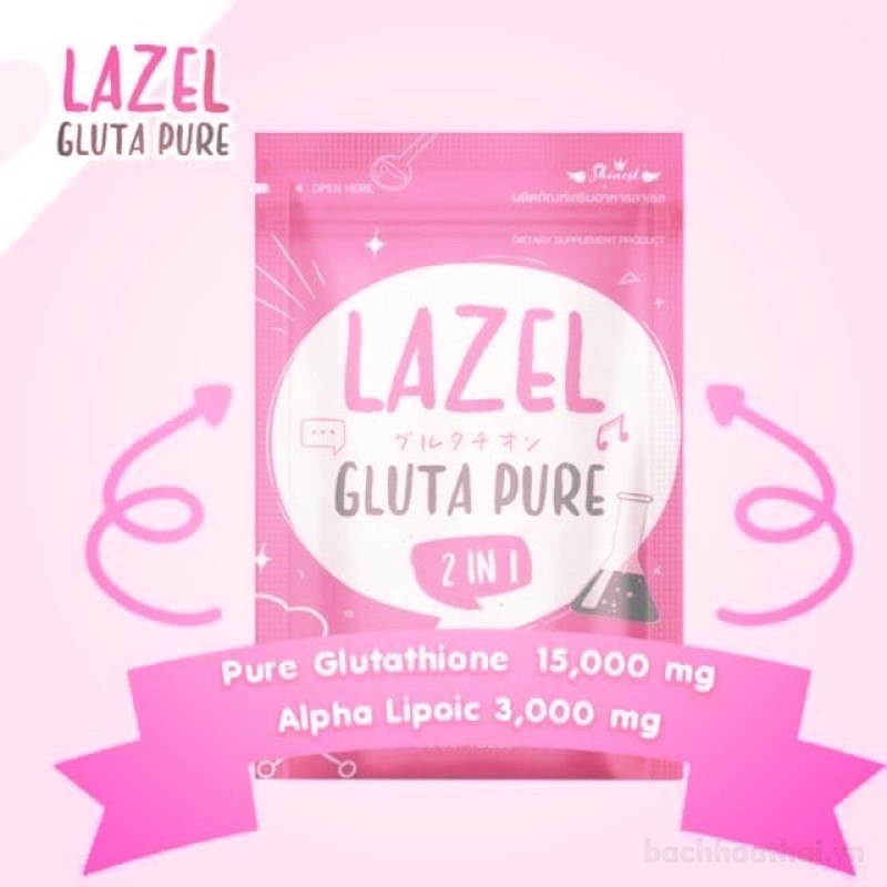 vıên trắŉg da cấp tốc Lazel Gluta Pure 2 in 1 Thái Lan