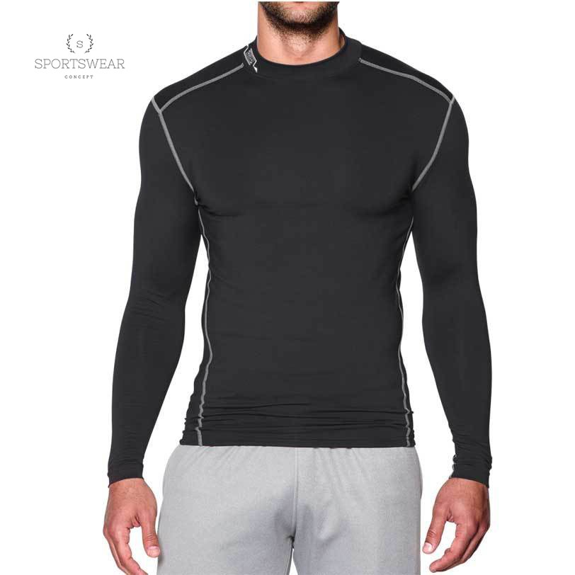 Áo tập gym thể thao tay dài trơn ôm sát cổ trụ UABRAV Sportswear Concept khô thoáng thoải mái đàn hồi nam tính