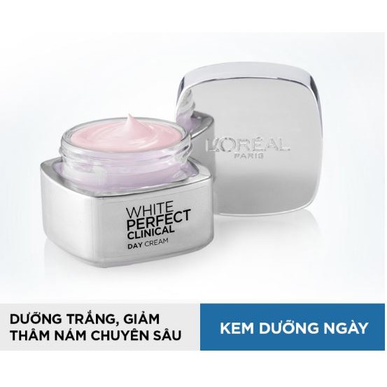 Bộ đôi kem dưỡng làm sáng da giảm thâm nám ngày và đêm L'Oreal Paris White Perfect Clinical