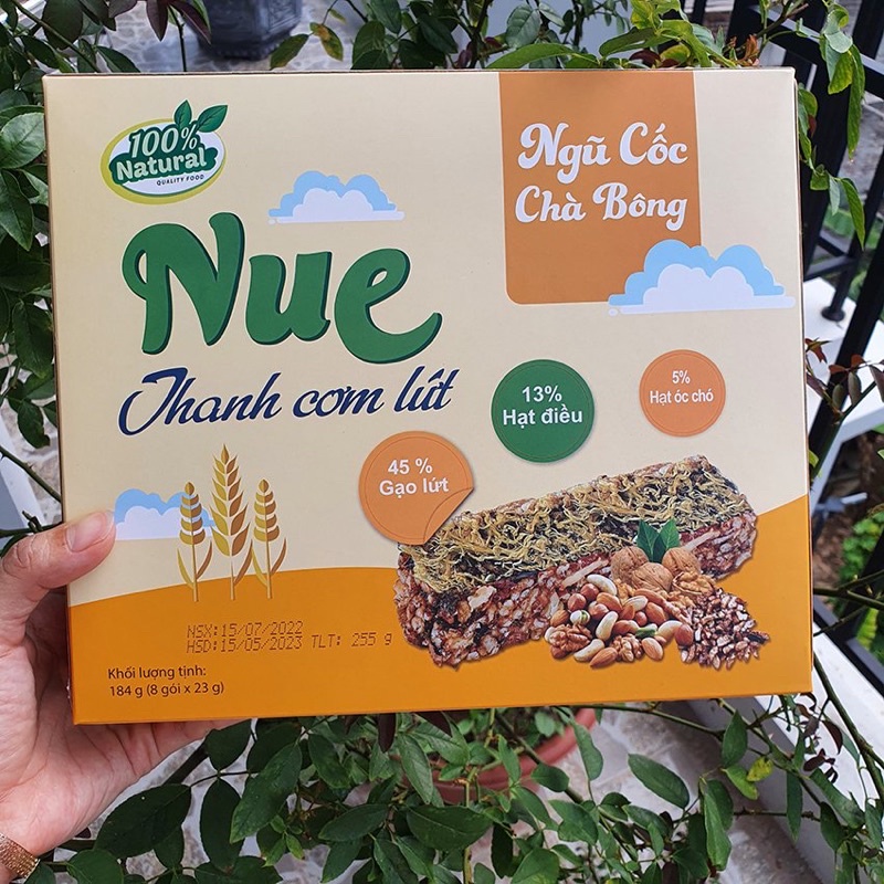 Hộp 12 thanh gạo lứt ngũ cốc chà bông,rong biển