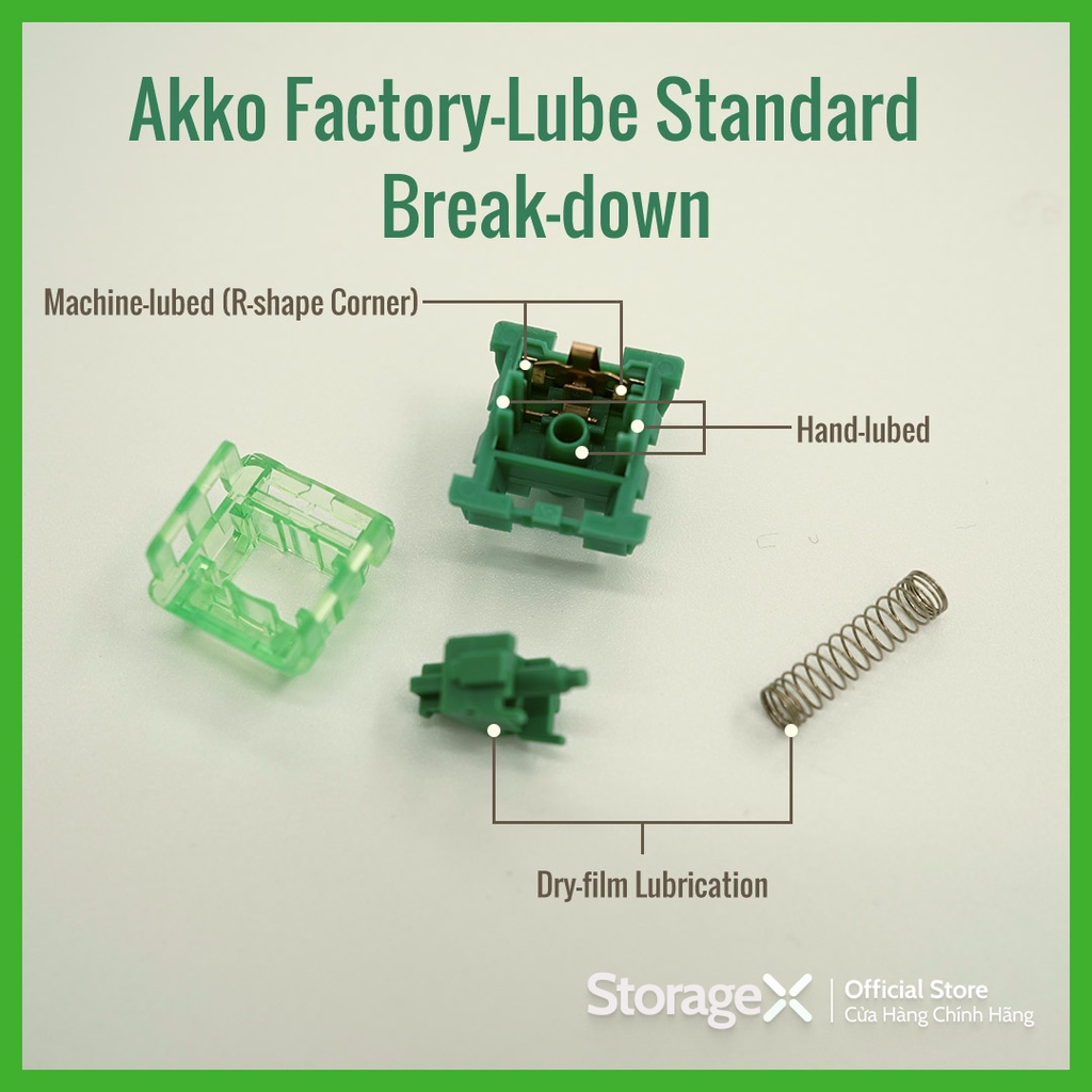 Công tắc bàn phím cơ Switch lube sẵn Akko CS Wine Red - Linear, lực nhấn 43gf dành cho bàn phím cơ có Hotswap