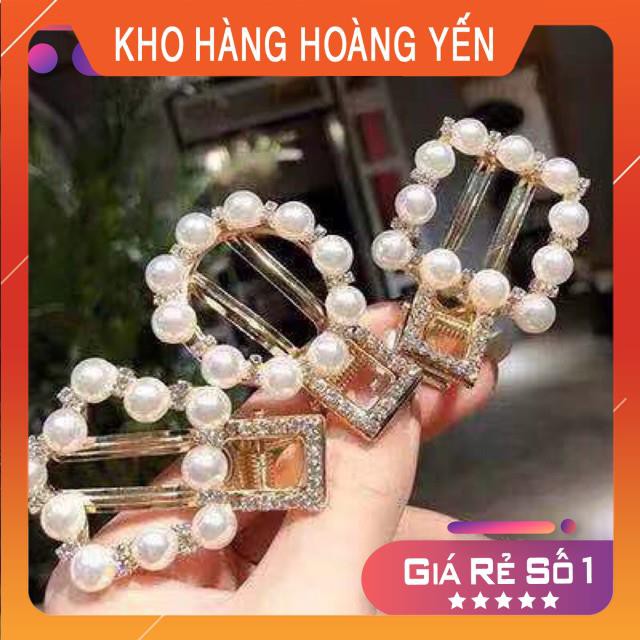 Kẹp tóc hình cung đính hạt tạo kiểu tóc cực đẹp !!