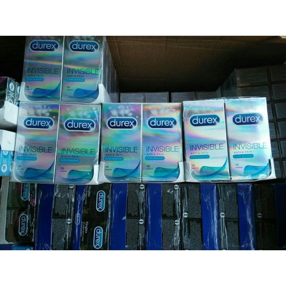 BAO CAO SU DUREX INVISIBLE  (10 Cái / Hộp) CỰC SIÊU MỎNG CẢM GIÁC “THẬT&quot;