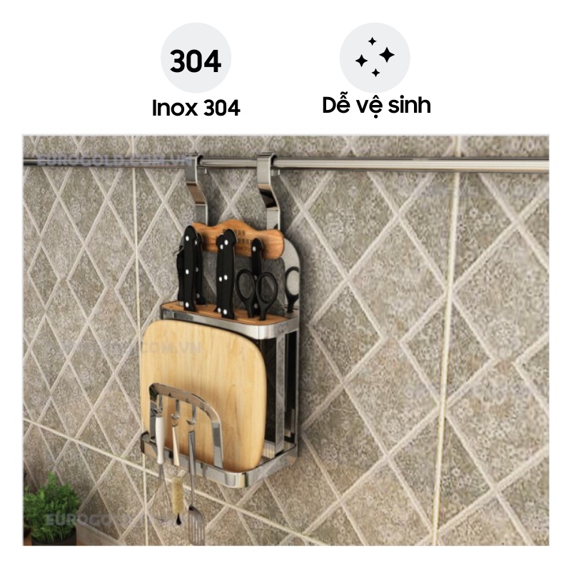 Giá Để Dao Thớt Treo Ngoài Eurogold EV228 - Inox 304 - Hàng Chính Hãng