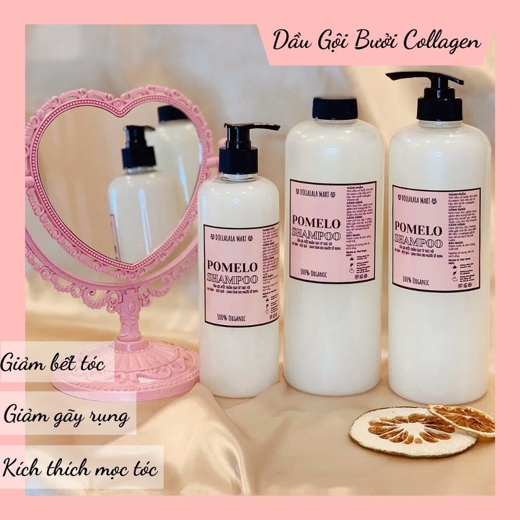 Dầu Gội Bưởi Collagen - Dầu Gội Bưởi Thiên Nhiên Cô Đặc Giảm Gãy Rụng Giảm Bết Và Giúp Mọc Tóc - Dollalala Mart