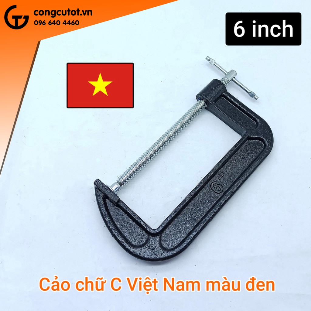 Bộ 4 cảo chữ C Bằng gang màu đen 6 inch