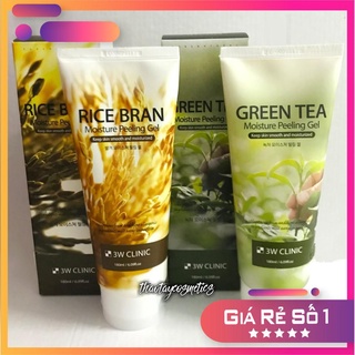 [MẪU MỚI]-Tẩy tế bào chết 3W Clinic Green Tea / Rice Bran Moisture Peeling Gel tinh chất trà xanh và cám gạo (180ml)