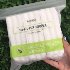 [ Có sẳn] Bông Tẩy Trang Miniso Only The Purest 180 Miếng Nhật Bản (Made in Japan)