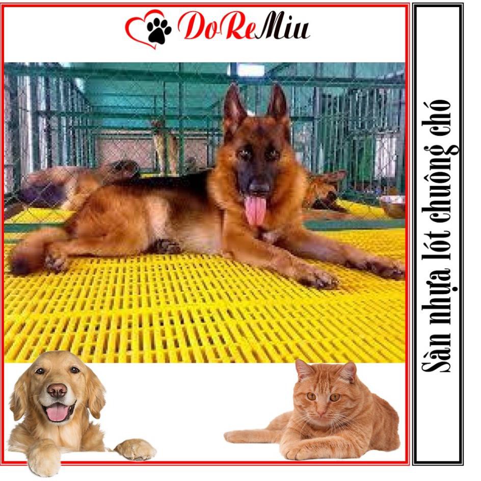 CTVD- Sàn nhựa lót chuồng chó mèo màu vàng loại dày nặng 1,4kg/tấm size 40x55cm