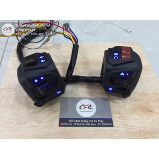 bộ 2 cùm công tắc có đèn cho EX150 và nhiều dòng xe khác ,khách tự câu dây điện theo chức năng của xe