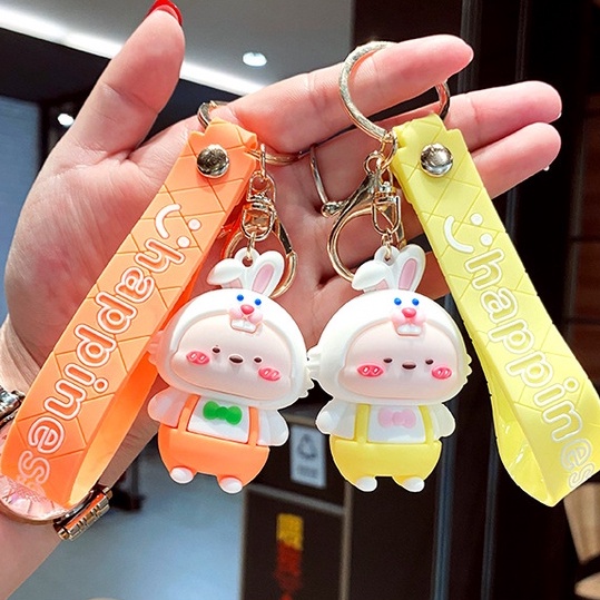 Móc Chìa Khóa Thỏ Bánh Bao Hoạt Hình Dễ Thương - Móc Trang Trí