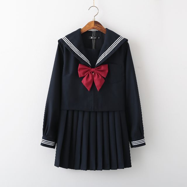 [CÓ SẴN] Đồng phục học sinh Nhật Bản Hàn Quốc áo thủy thủ áo hải quân seifuku dài ...