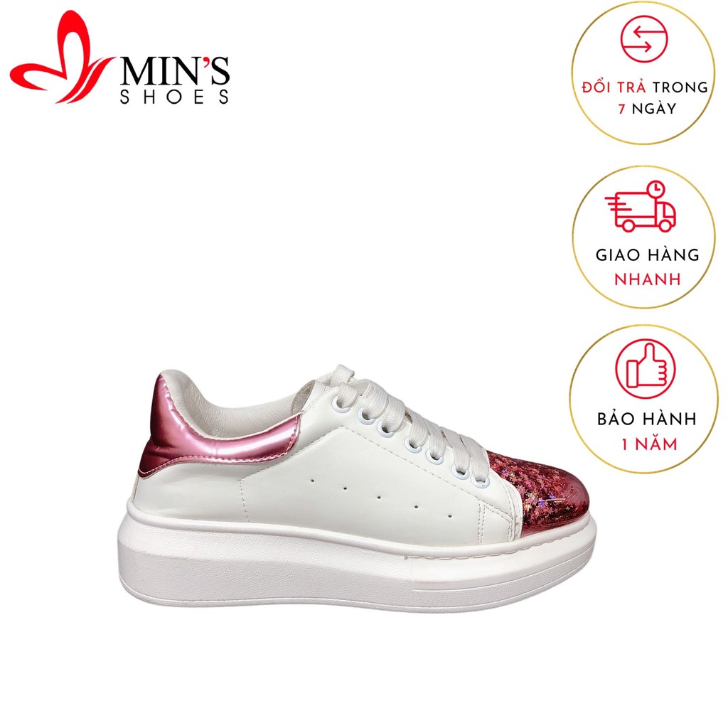 Min's Shoes - Sneakers Nữ TT66 Trắng gót hồng