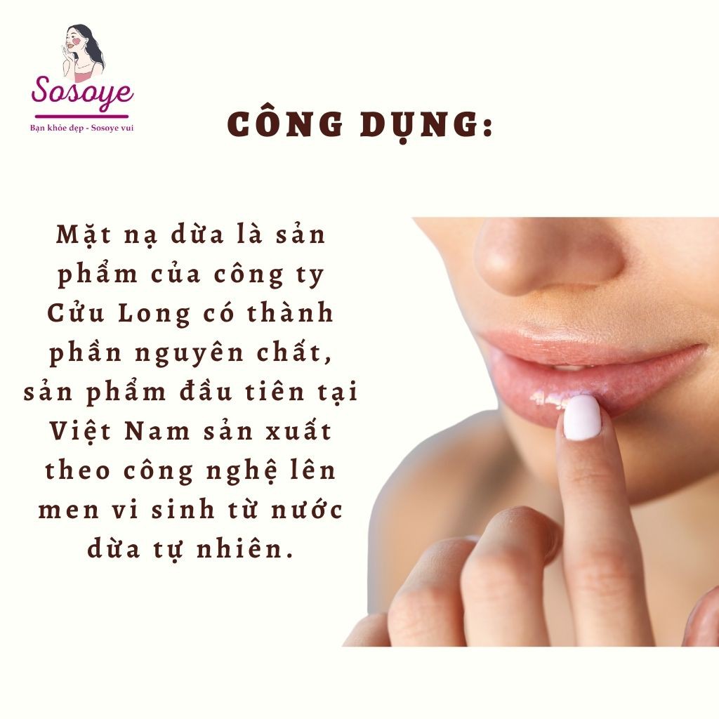 Mặt Nạ Dừa Dưỡng Môi Cửu Long Lip Mask From Coconut For Lip