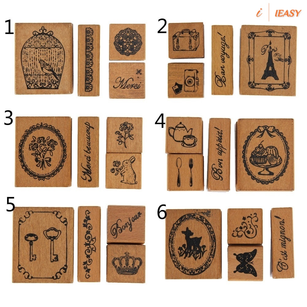 Con dấu gỗ phong cách retro