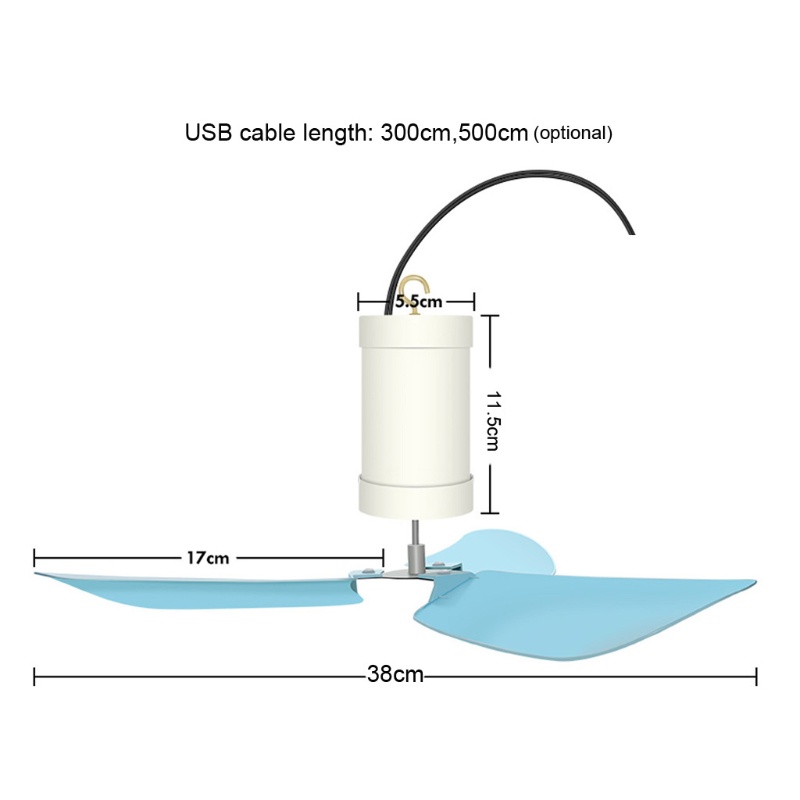 Quạt 3 Lá 5v Usb Có Công Tắc Điều Khiển Tốc Độ Cho Lều Cắm Trại