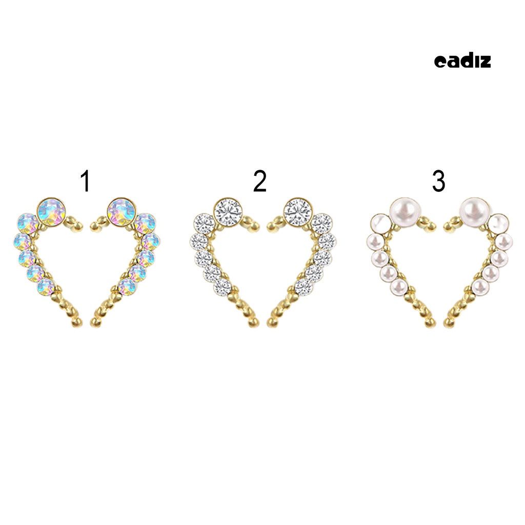 Bộ 10 Phụ Kiện Trang Trí Móng Tay Nghệ Thuật Hình Trái Tim Bằng Hợp Kim