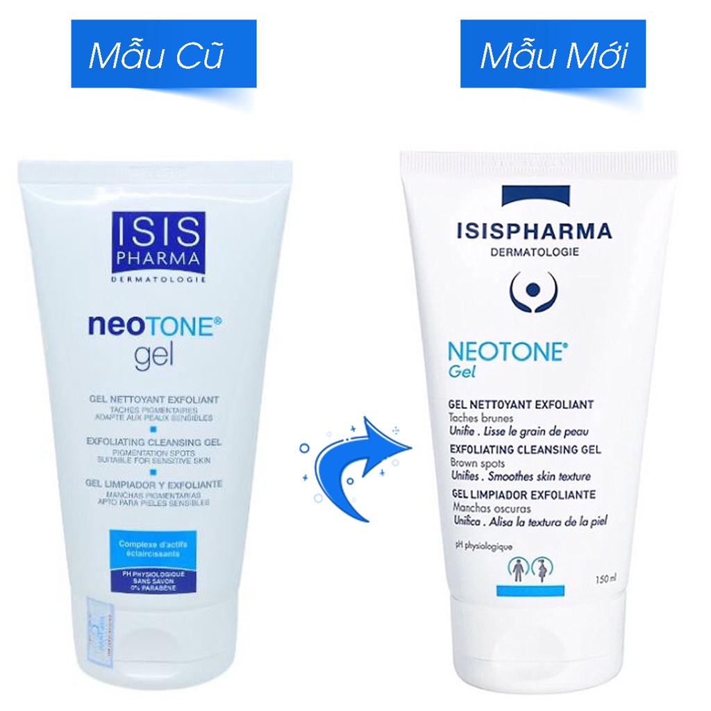 ISIS PHARMA Neotone Gel 40mL & 150mL - Gel Rửa Mặt Trắng Sáng Da.