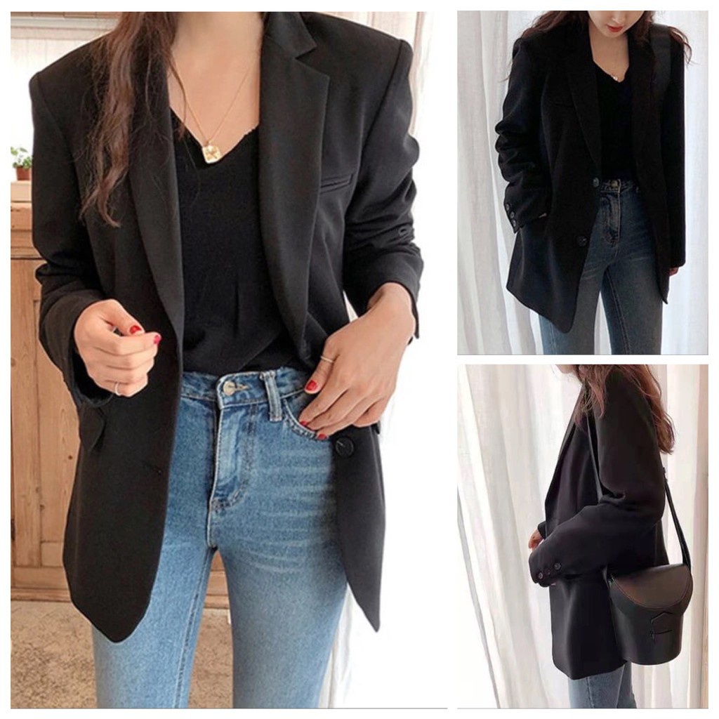 Áo Khoác Blazer Phong Cách Hàn Quốc Thanh Lịch Dành Cho Nữ