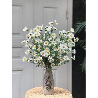 Cúc họa mi dài hàng đẹp cao 73cm, cánh kép, màu giống thật🌼 - Cành hoa cúc giả-hoaluaminhhoa