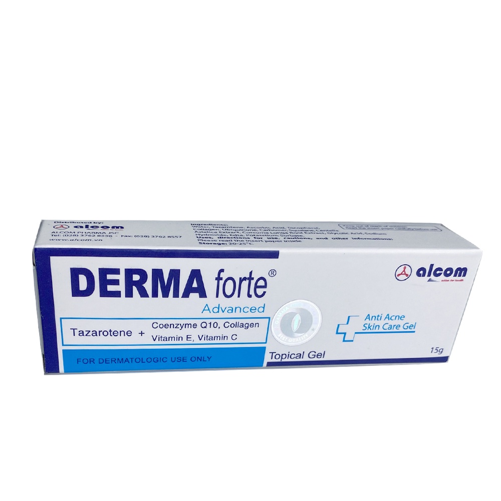 Derma Forte - Kem Giảm Mụn Ngừa Thâm Trứng Cá Dưỡng Sáng Da, Mụn Ẩn, Mụn Đầu Đen - 15g (Bản Advanced)