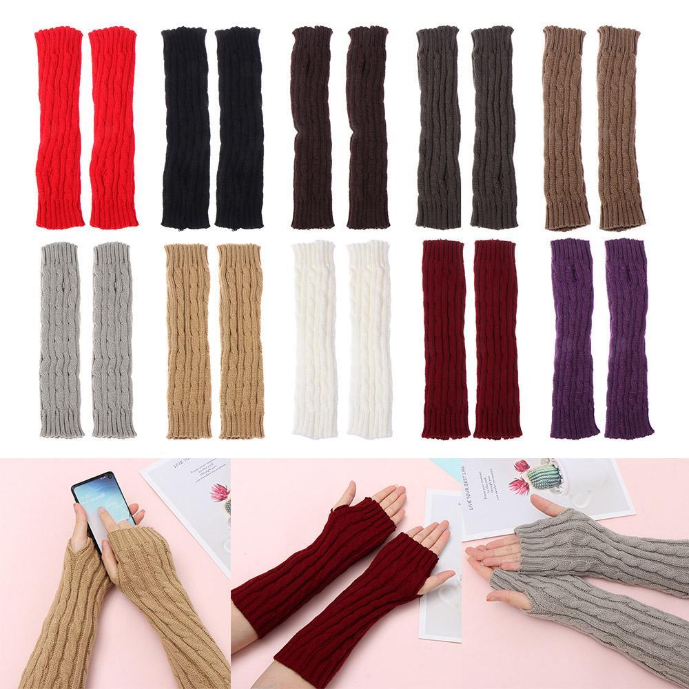 1 Găng Tay Len Dài 30cm Hở Ngón Dày Dặn Ấm Áp
