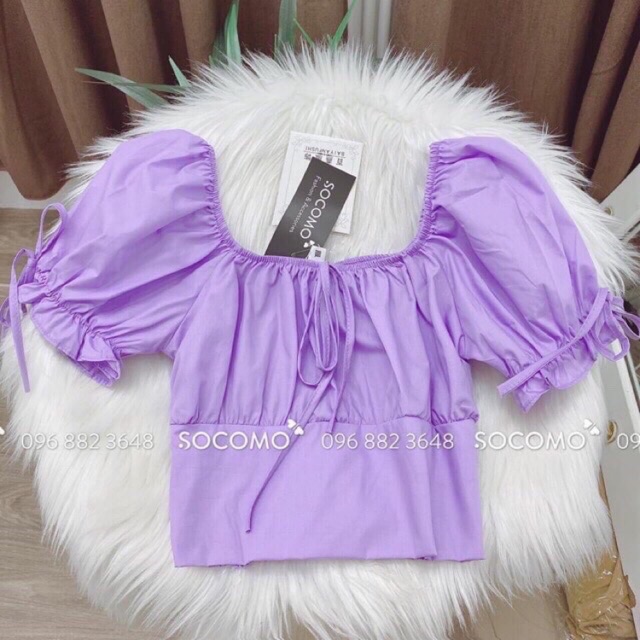 [Mã FAMARAL2 giảm 10K đơn 50K] áo trễ vai tay dài, áo bánh bèo trễ vai nơ lưng xinh xắn 2 màu điêu đà | BigBuy360 - bigbuy360.vn