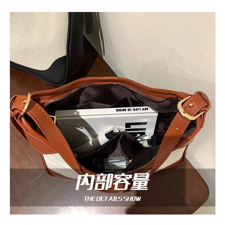 Túi đeo vai vải canvas cỡ lớn thời trang mùa hè duyên dáng dành cho nữ 2021