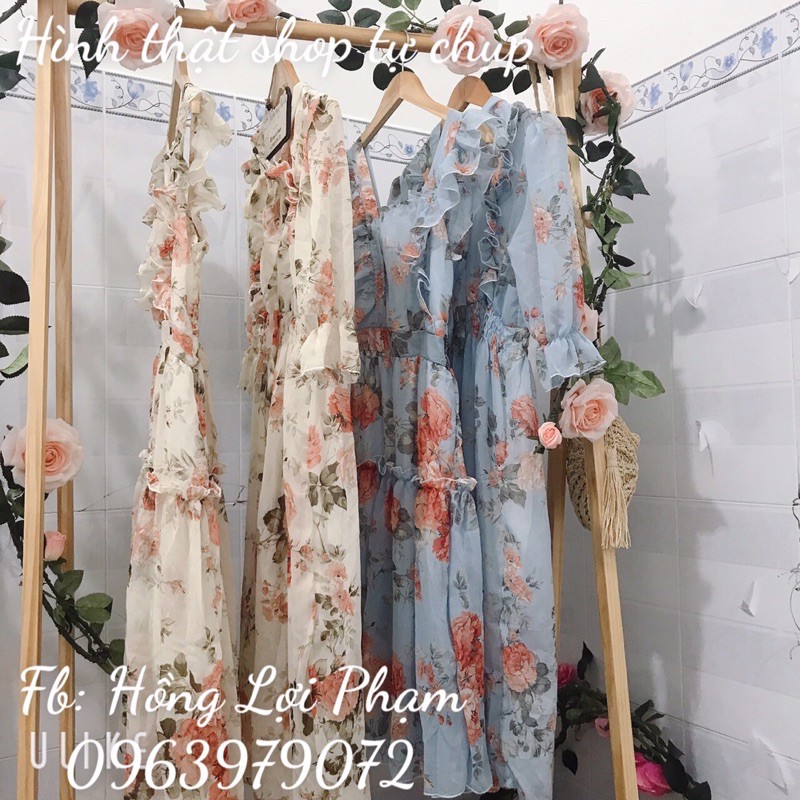 Đầm váy đôi bạn thân hoa dễ thương