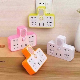bộ chia ổ cắm điện kiêm đèn ngủ có cổng usb sạc điện thoại đa năng tiện dụng