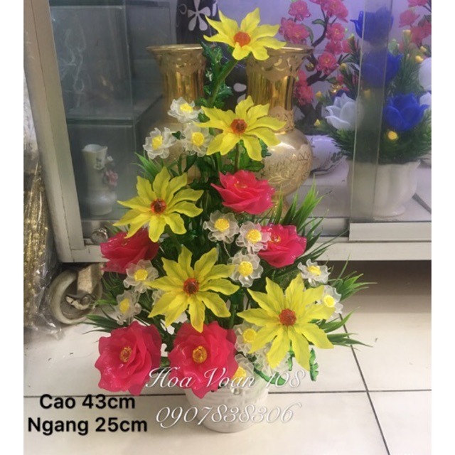Châu hoa pha lê để bàn 159k