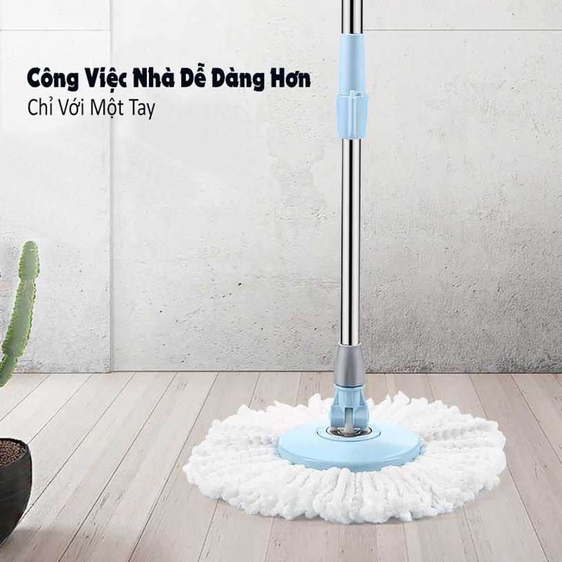 Cây lau nhà tự vắt thông minh 360 độ MINMOP M20 VIETLAND, Bộ lau sàn nhà lồng vắt inox 304 nhỏ gọn cao cấp