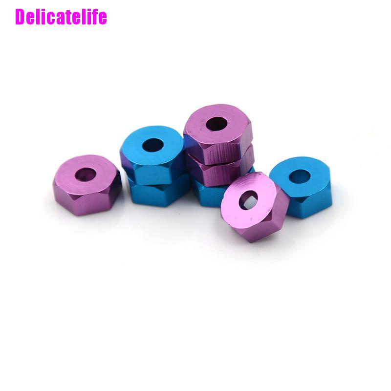 Set 4 đai ốc lục giác 12mm bằng nhôm kèm chốt cho xe điều khiển HSP 1/10