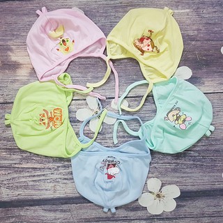 Mũ Sơ Sinh Cotton Buộc Dây
