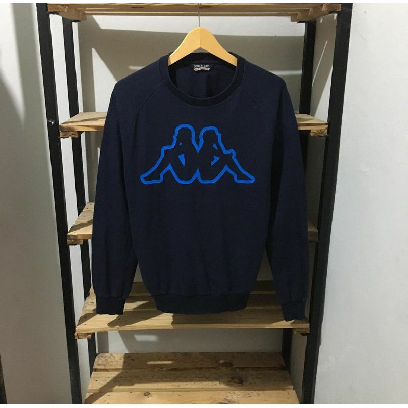 Áo Sweater Cotton Màu Đen In Logo Kappa Variant Cá Tính