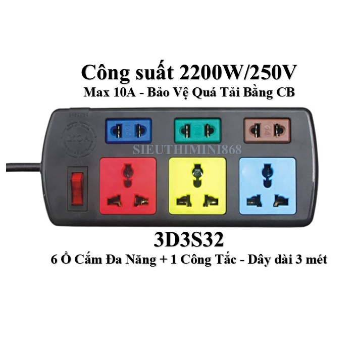 Ổ cắm điện Lioa cao cấp, Ổ cắm tải LiOA 6SS2.5-2, 4SS2.5-2