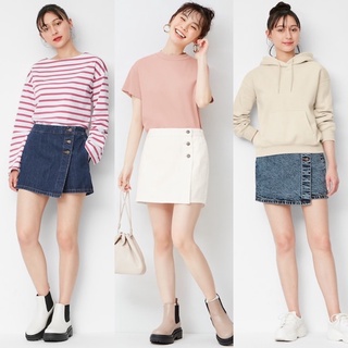 Chân váy liền quần shorts bò nữ xinh xắn mà cá tính của GU - Nhật Bản