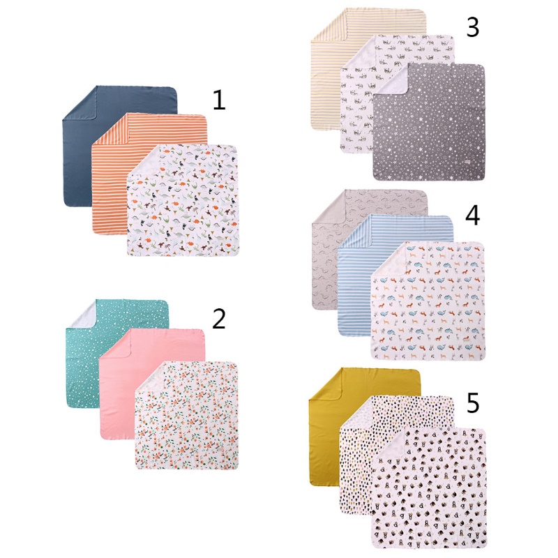 Set 3 Chăn Quấn 90x90cm Bằng Cotton Nguyên Chất Cho Bé Sơ Sinh